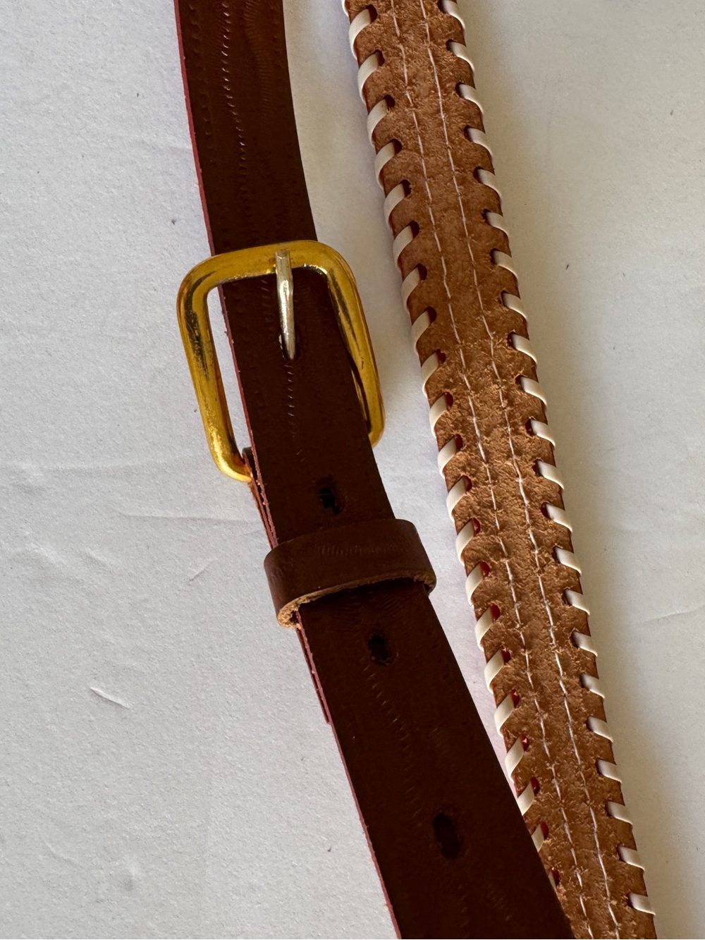 Vntg Banana Republic Beaded genuine Leather Belt SZ 36 - Picture 3 of 5